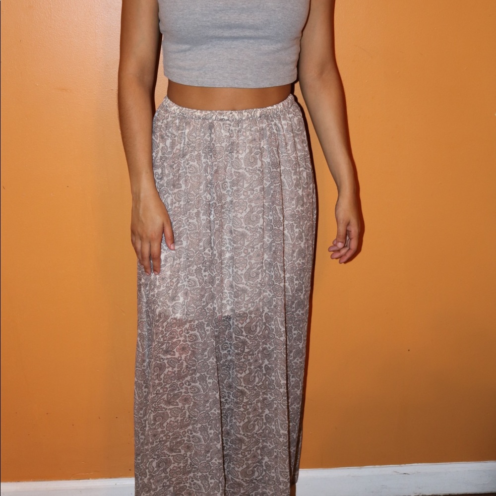 Hollister Paisly boho flowy layered maxi skirt